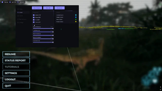 The Isle ESP modules: player vs animal overlays — The Isle cheat gameplay screenshot