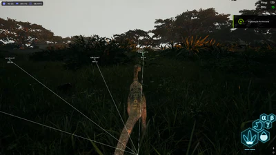 The Isle player ESP with snaplines, names and distance in the jungle
